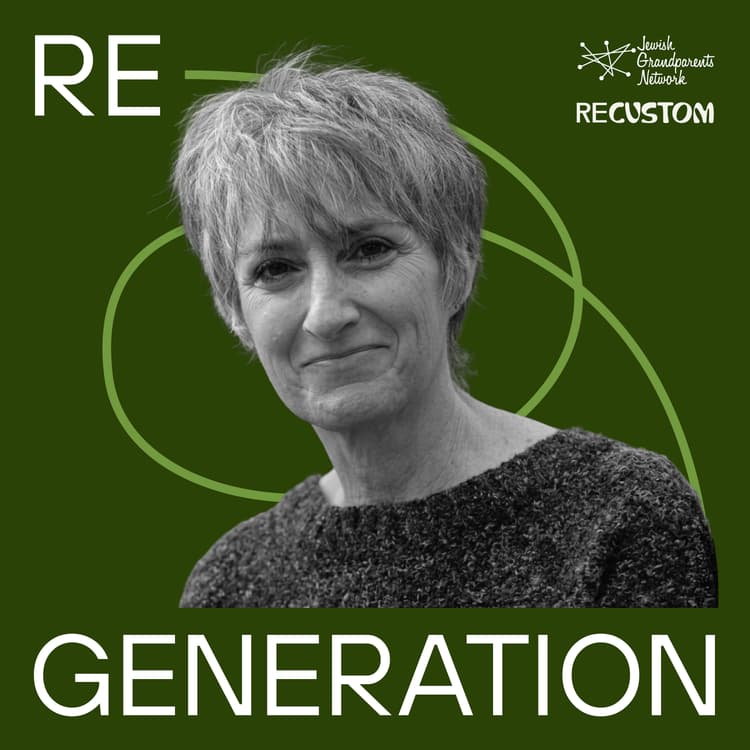 RE-GENERATION promotional image featuring Rabbi Sharon Cohen Anisfeld, presented by Jewish Grandparents Network and Recustom.